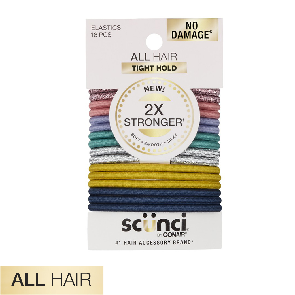 All Hair Multi Color 2X Stronger Hair Ties 18pk - No Damage®
